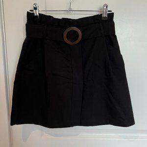 Zara Trf Collection Black Belted Skirt With Snaps… - image 1